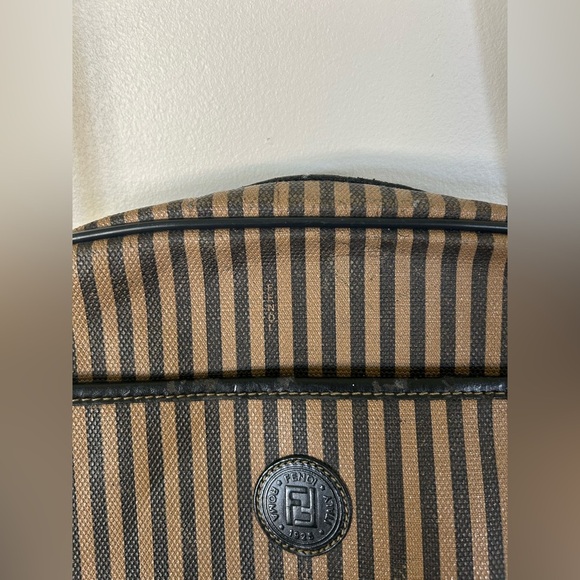 Vintage Fendi Crossbody Bag Striped canvas with leather crossbody strap - Picture 5 of 16